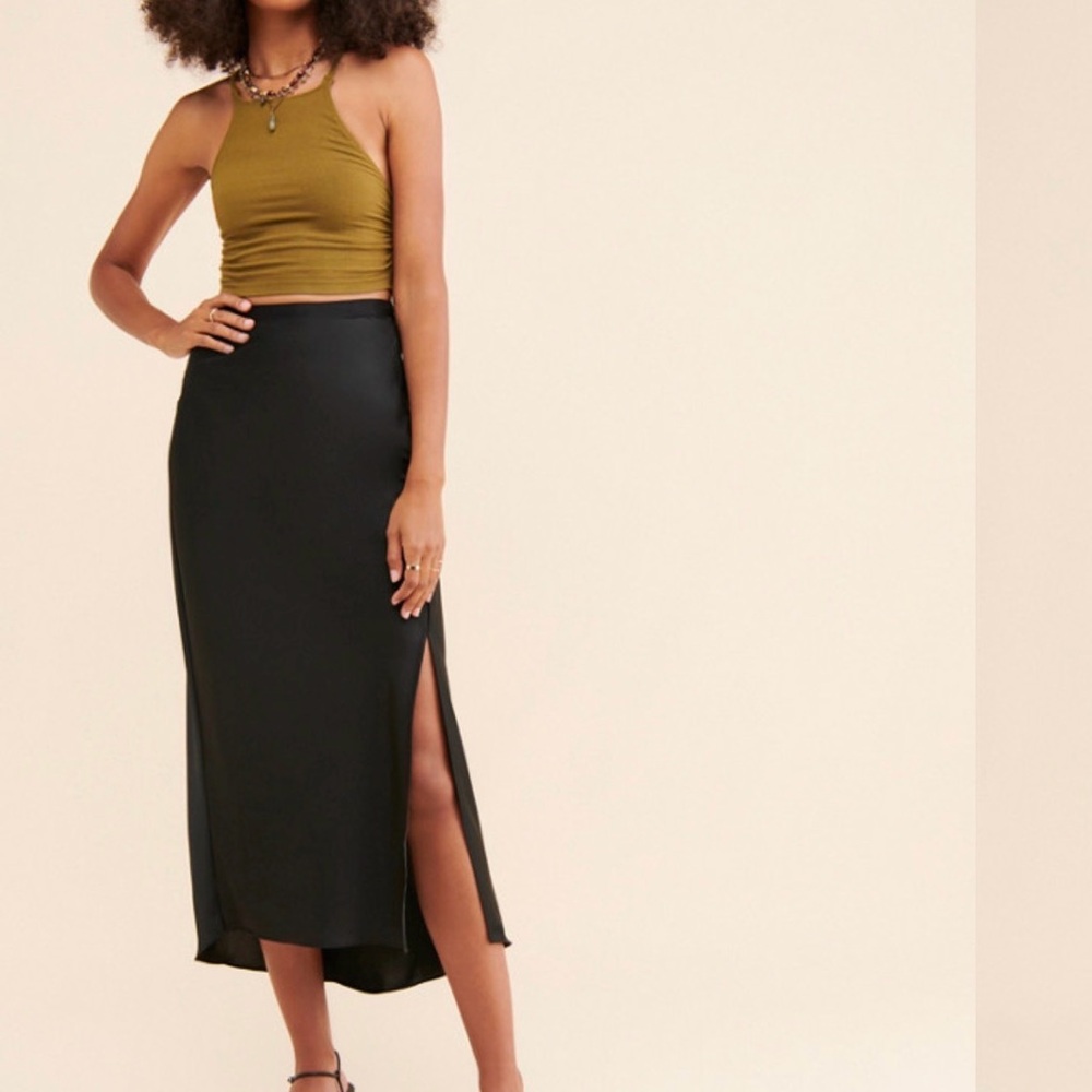 bishop + young Black Midi Skirt